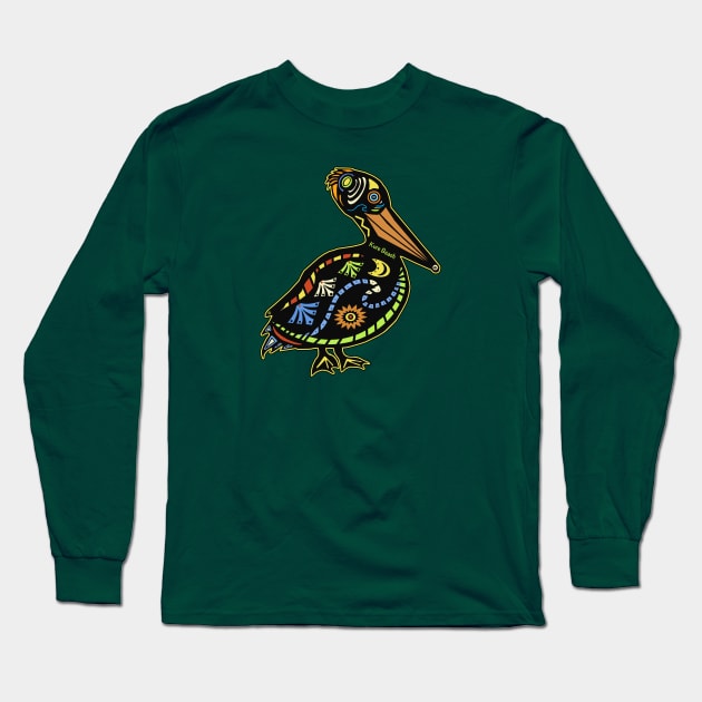 Kure Beach Pelican Long Sleeve T-Shirt by Trent Tides